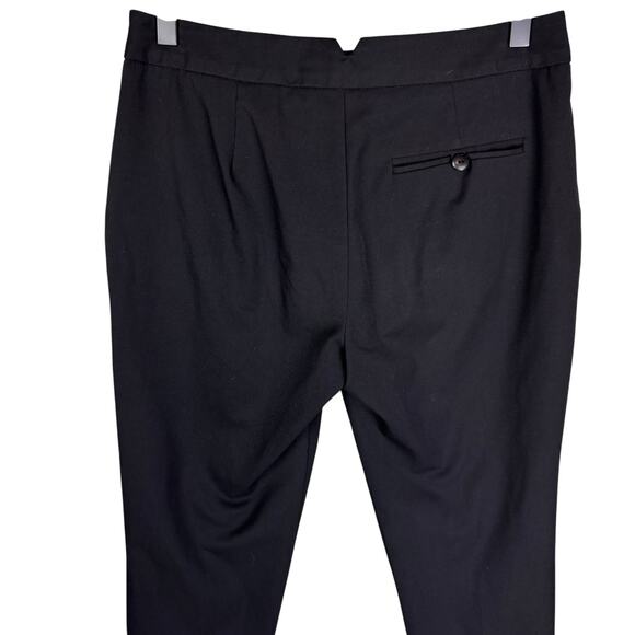 Trina Turk Black Woven Slim Leg Ankle Cropped Mid Rise Career Pants Slacks - Picture 5 of 10